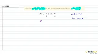 Find the general solution of the trigonometric equation : `cos x = 1/2`