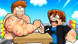 ROBLOX CHOP GOT WRECKED IN ARM WRESTLING SIMULATOR BY ME