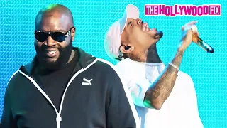 Rick Ross & Chris Brown Soundcheck With Lira Galore Before Performing 'Sorry' At Jimmy Kimmel Live!