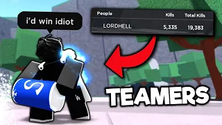 LordHell Helps me DESTROY TOXIC Teamers in Roblox The Strongest Battlegrounds...