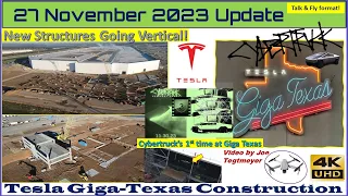 21 Cybertrucks! S extension work progress & E garage grows! 27 Nov 2023 Giga Texas Update (08:35AM)