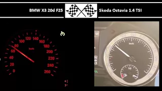 BMW X3 20d F25 VS. Skoda Octavia 1.4 TSI - Acceleration 0-100km/h