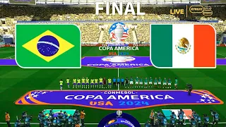Brazil vs Mexico - Final Copa America 2024 | Full Match All Goals | Video Game Simulation PES
