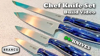 Branco Customs | Making Chef knife set | 4 knife build video