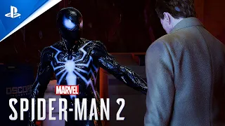 Symbiote Suit Peter in It's All Connected Mission in Marvel's Spider-Man 2 PS5