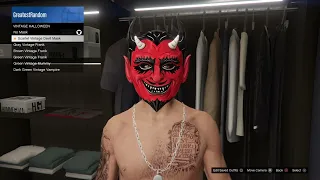 checking out NEW Scarlet Vintage Devil Mask in Grand Theft Auto 5 Online (Vintage Halloween)