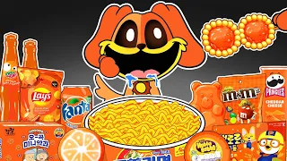 Amazing Convenience Store ORANGE Food Mukbang with DOGDAY | Poppy Playtime Chapter3 Animation | ASMR