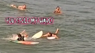 Surfers Fight! Stolen wave creates fist fight in water. Cops Come