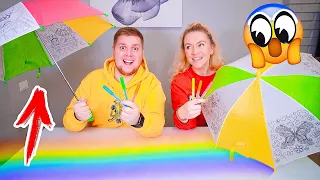 3 МАРКЕРА ЧЕЛЛЕНДЖ НА ЗОНТАХ ☂️ У КОГО КРУЧЕ? 3 Marker Challenge