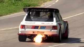 Peugeot 205 T16 Gr.B - Action, flames, sound & on board - Vernasca Silver Flag