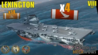 Aircraft Carrier Lexington 4 Kills & 239k Damage | World of Warships Gameplay