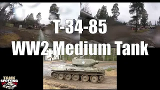 T-34-85 Combat Demo First Show Triple Cameras - Straight To Sand Pile - Kevätsawutus 2018