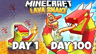 I Survived 100 Days as Fire Snake in Minecraft...