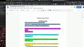 Reflective Essay Intro Paragraph Tutorial