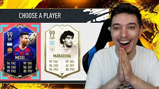 DRAFT ULUITOR CU LIONEL MESSI 99 TOTY SI MARADONA 99 PRIME ICON MOMENTS !!! FIFA 20 ROMANIA