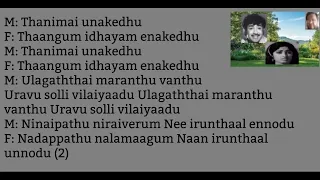 Ninaipathu Niraiverum Song Karaoke For Male Singers.