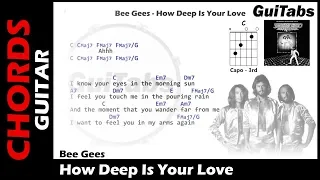 HOW DEEP IS YOUR LOVE 💖 - Bee Gees ( Lyrics - GUITAR Chords 🎸- Karaoke )