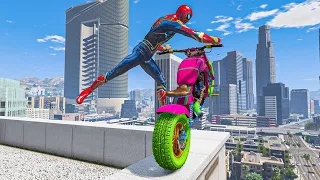 GTA 5 Spiderman Motorcycle Fails/Ragdolls Episode 3 (Euphoria Ragdolls)