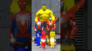 GTA V SPIDERMAN, IRON MAN, HULK SAVING HIS BABY FROM VENOM 😯| #shorts #gta5