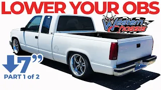 Lowering a Chevy OBS 1500 7" w/ Western Chassis C-Notch, Flip Kit, Shocks & Lowering Shackles 1 of 2