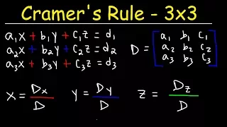 Cramer's Rule - 3x3 Linear System