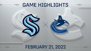 NHL Highlights | Kraken vs. Canucks - Feb. 21, 2022