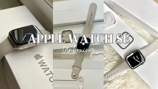  Apple Watch SE 2nd Gen (2023) unboxing (40mm Starlight) + set up & accessories 𐙚˙⋆.˚ ᡣ𐭩