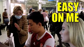 Interrupted When Playing Adele Easy On Me at Train Station Piano | Cole Lam 14 Years Old