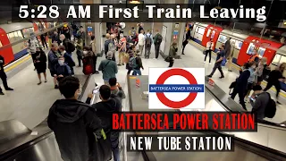 New Battersea Power Station - 5:28 AM First Train Leaving | London underground [4K]