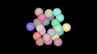 24-balls-multicolor. Rotation in four-dimensional space. 4D. Fourth dimension. Hyperspace.