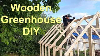 Wooden greenhouse. DIY