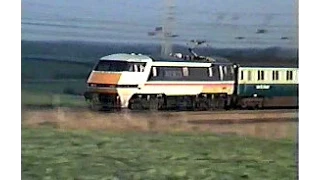 ECML trains at Burton Coggles March 1989