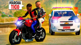 FUGA DA POLICIA COM O @TIQUINHO157 NA GARUPA | GTA 5 VIDA REAL