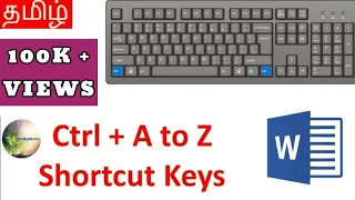 Keyboard Shortcut keys/commands | Ctrl + from A to Z | Tamil | Anbarivu