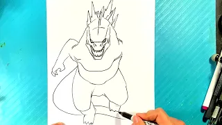 How to Draw GODZILLA RUNNING | Godzilla x Kong New Empire