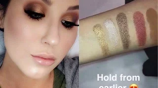 Some swatches of The Jaclyn Hill Palette by Morphe Brushes and Jaclyn Hill