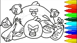 Angry Birds 3 Coloring Pages | Colouring Pages for Kids with Colored Markers