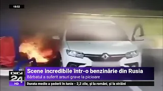 Incendiu într-o benzinărie din Rusia. Un taximetrist și-a aprins o țigară în timp ce alimenta