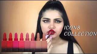 INTENSE LIPSTICKS | HUDA BEAUTY POWER BULLET ICONS COLLECTION SWATCHES!