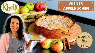 Wiener Apfelkuchen mit Quark-Öl-Teig/saftig und fruchtig/apple cake vienna style/Apfelkuchen