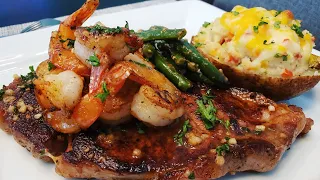 GARLIC BUTTER STEAK & SHRIMP | | DINNER FOR 2