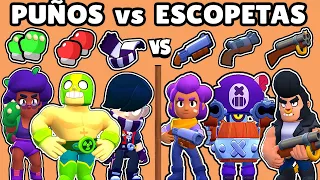 BRAWLERS a PUÑOS vs CON ESCOPETAS | CUAL ES EL MEJOR ARMA? | OLIMPIADAS de BRAWL STARS