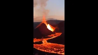 Stunning Bright Lava at Fagradalsfjall's Eruption in Iceland