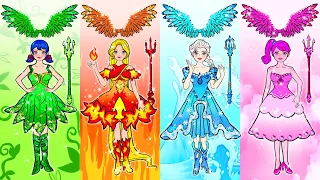 Vestidos de princesa ángel de cuatro elementos | Muñecas De Papel DIY | Barbie Colombia