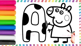 Best peppapig ABCD drawing learning video for kids and Toddlers | How To Draw peppapig #kids