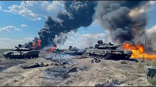 TODAY! A Russian T-90 crew engages in a deadly battle with a German Leopard 2A6 tank in Donetsk