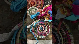 Create beautiful colourful baskets using fabric scraps