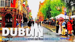Heavy rain in Dublin City Centre, July 2021| Mary street, dame court & William street rain walk ☔️