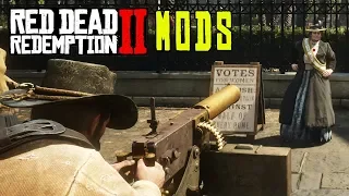 Red Dead Redemption 2 Mods - PORTABLE GATLING GUN!