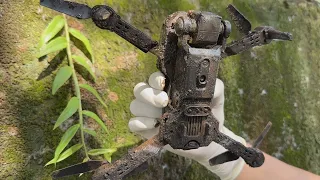 Restored drone crash in a shallow lake | Repair flycam falls after finding it